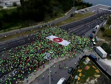 imagen aérea del comienzo de la carrera